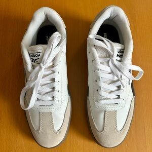 Reebok Classic White and Tan Comfort Sneakers